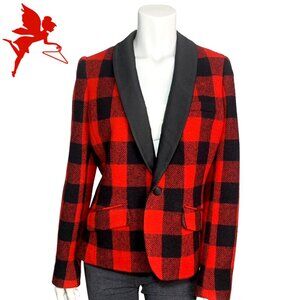 RALPH LAUREN RUGBY Buffalo Plaid Tuxedo Blazer